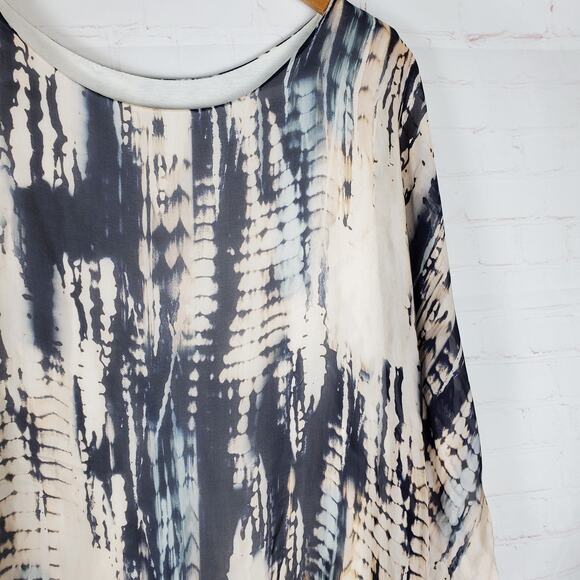 Tempo Paris Blouse Top Size S/M Silk Blend Pullover Lined Relaxed Overlay Italy - Picture 9 of 12